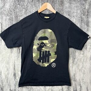 Bape x Undefeated 5 Strike Camo Tee T-shirt A Bathing Ape Size M Medium Black